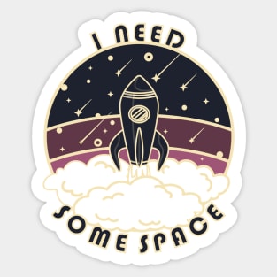 I need some space - Spaceship in pink Sticker
